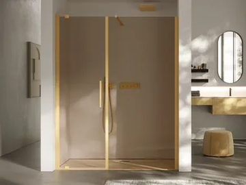 SLIM 1 - Niche rectangular glass shower cabin with hinged door by DISENIA - view 2