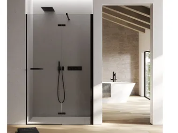 SMART 1 - Niche rectangular glass shower cabin with hinged door by DISENIA - view 2