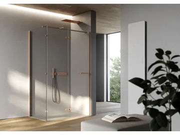 SMART 4 - Corner rectangular glass shower cabin with hinged door by DISENIA - view 2