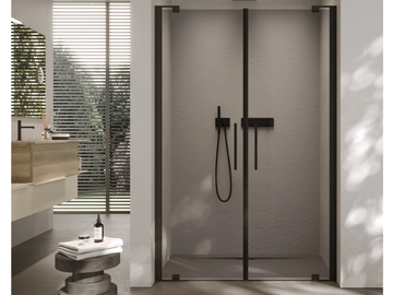 SLIM 2 - Corner rectangular glass shower cabin with hinged door by DISENIA - view 2