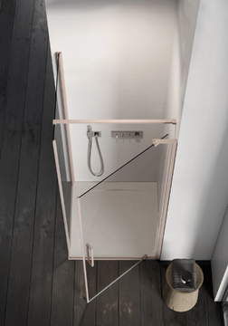 SLIM 5 - Corner square glass shower cabin with hinged door by DISENIA - view 3