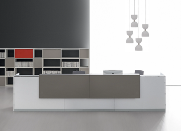 QUBO - Modular steel and melamine reception desk by DVO - view 3
