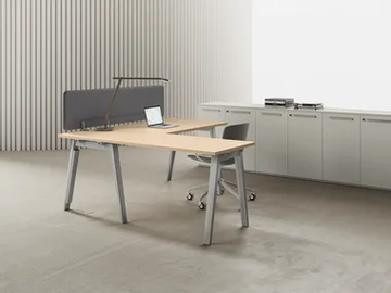 E-PLACE - L-shaped melamine and metal office desk by DVO - view 2
