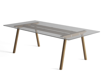 NOTO - Wood and glass office desk / meeting table by DVO - view 2