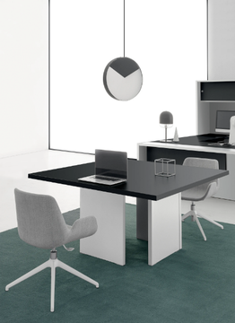 OXFORD - Square melamine meeting table with cable management by DVO - view 3