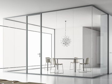 SINGLE GLASS - Vertical glass and aluminium movable wall by DVO - view 2