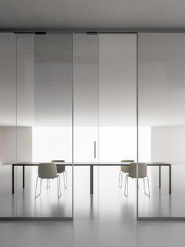 SINGLE GLASS - Sliding vertical glass and aluminium movable wall by DVO - view 3
