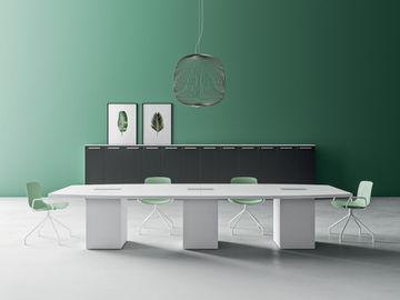 SPECIAL TABLE - Rectangular melamine meeting table with cable management by DVO - view 3