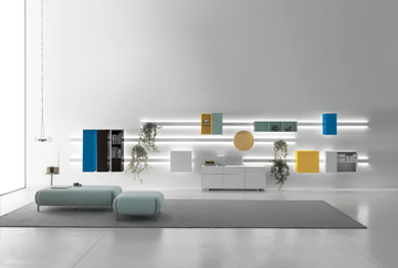 MILO - Sectional melamine storage wall with secretary desk by DVO - view 3