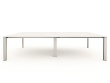 VERTIGO - Rectangular glass and aluminium meeting table with cable management by DVO - view 2