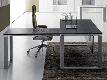 VERTIGO - Sectional extruded aluminium and tanned leather office desk by DVO - view 2