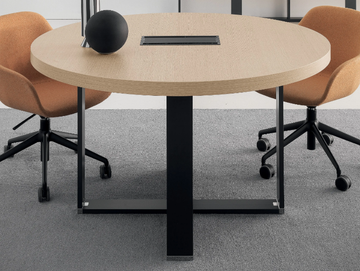 VIGO - Round melamine and metal meeting table with cable management by DVO - view 2