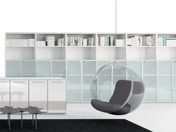 UNIVERSAL STORAGES - Wood and glass office storage unit / office shelving by DVO - view 2