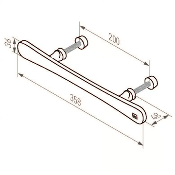 PURE 18219 - Bronze Bridge furniture handle by Dauby - view 3