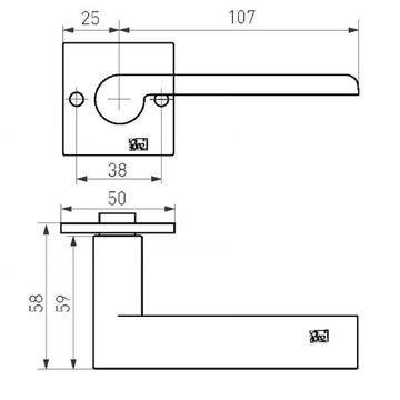 PURE 18280 - Bronze door handle on back plate by Dauby - view 3
