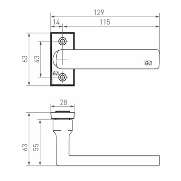 PURE 18560 - Bronze door handle on back plate by Dauby - view 3