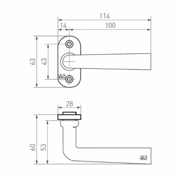 PURE 18589 - Bronze door handle on back plate by Dauby - view 3