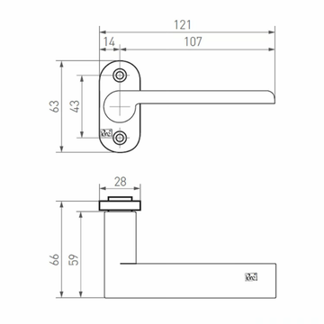 PURE 18650 - Bronze door handle on back plate by Dauby - view 3