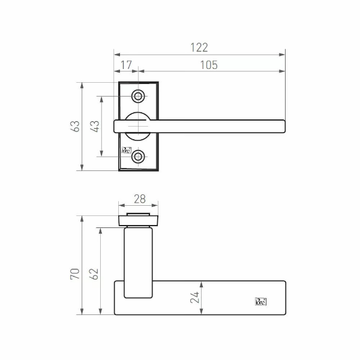 PURE 18657 - Bronze door handle on back plate by Dauby - view 3