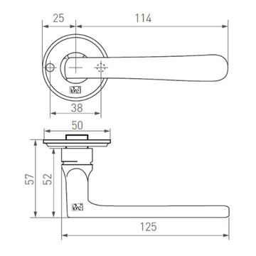 PURE 18847 - Bronze door handle on back plate by Dauby - view 3