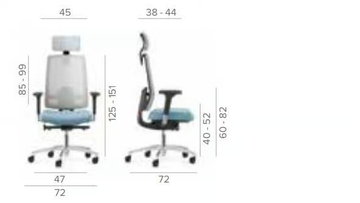 INDEED MESH - Swivel height-adjustable mesh office chair with headrest by Dauphin - view 3