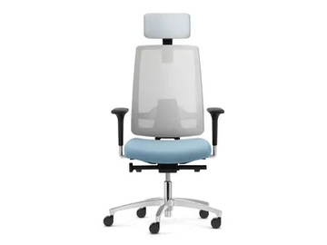 INDEED MESH - Swivel height-adjustable mesh office chair with headrest by Dauphin - view 2