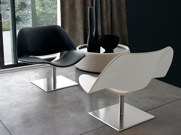 MEDIUM LIPS - Swivel with 4-spoke base easy chair by Dema - view 3