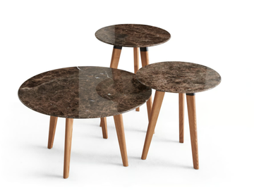 EDGAR - Round marble side table by Dema - view 3