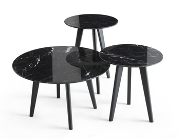 EDGAR - Round marble side table by Dema - view 2