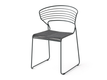 KOKI WIRE - Sled base steel chair with polyester rope seat by Desalto - view 2