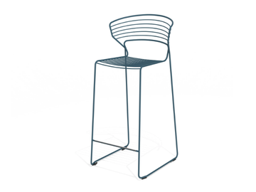 KOKI WIRE - Sled base high steel stool by Desalto - view 2