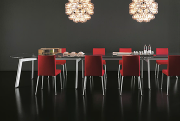 LINK - Oval glass and steel table by Desalto - view 3