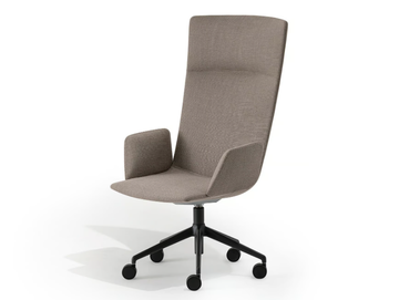 CALUM OFFICE PRESIDENT - Swivel office chair with castors with 5-Spoke base by Desalto - view 2