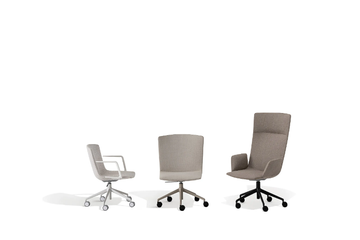 CALUM OFFICE PRESIDENT - Swivel office chair with castors with 5-Spoke base by Desalto - view 3