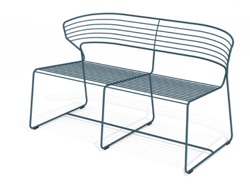 KOKI WIRE - 2 seater sled base steel garden sofa by Desalto - view 2