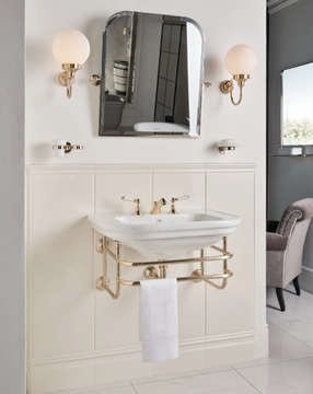 CLASSICA - Wall-mounted brass console sink with towel rail by Devon&Devon - view 3