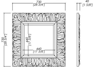 FLAMES - Wooden framed wall-mounted mirror by Devon&Devon - view 3