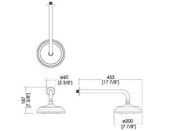 GEMSTONE - Wall-mounted overhead shower with arm by Devon&Devon - view 3