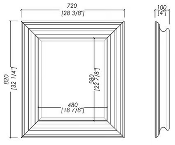 HAROLD - Rectangular pine framed mirror by Devon&Devon - view 3