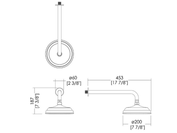 SWAN - Wall-mounted overhead shower with arm by Devon&Devon - view 3