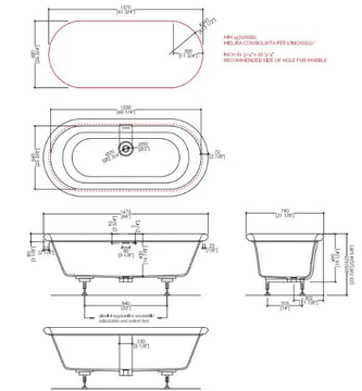 SWANSEA 16 - Oval built-in bathtub by Devon&Devon - view 3