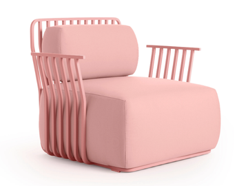 GRILL - Fabric armchair with removable cover with armrests by Diabla - view 2