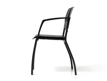 SUNNY NEW - Stackable polypropylene reception chair with armrests by Diemme - view 3