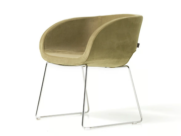 VANITY - Sled base fabric reception chair by Diemme - view 3