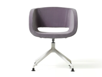 VANITY - Trestle-based fabric reception chair with armrests by Diemme - view 2