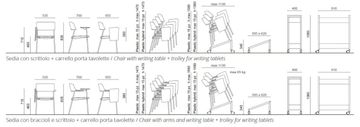 CALA - Polypropylene training chair with writing tablet by Diemmebi - view 3