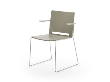LAFILÒ PLASTIC - Sled base polypropylene chair with armrests by Diemmebi - view 2