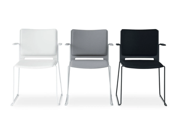 LAFILÒ SOFT - Stackable sled base chair with armrests by Diemmebi - view 2