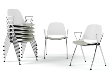ECLIPSE - Stackable chair with armrests by Diemmebi - view 2