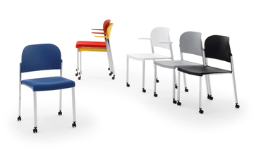 MAKEUP EASY SOFT - Upholstered chair with castors by Diemmebi - view 3